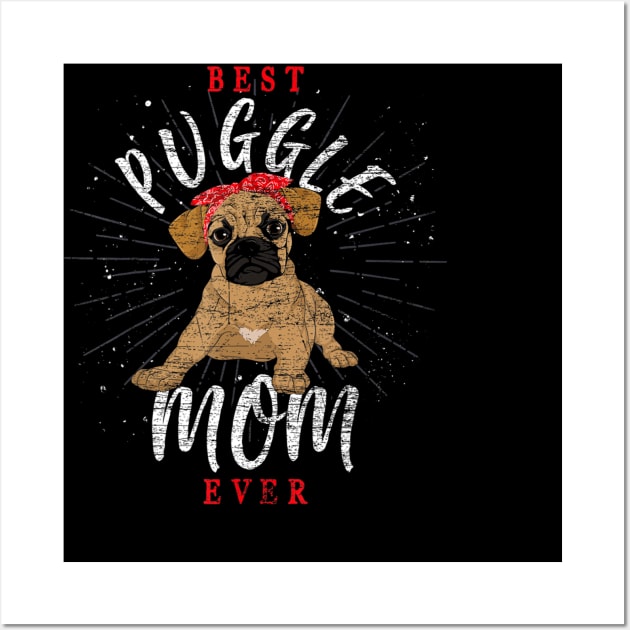 Cute Puggle Mom Mothers Day Dog Parent Dog Lover Puggle Wall Art by Zak N mccarville